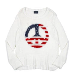 Flag Peace Sign Crew Sweater