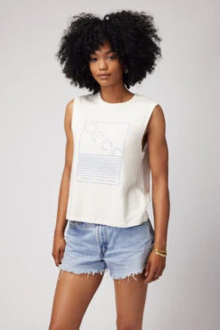 Spiritual Gangster Reset Your Mind Irina Muscle Tank White Sand