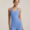 Beyond Yoga Spacedye Step Up Racerback Tank Flower Blue Heather