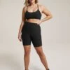 Beyond Yoga Spacedye Team Pockets High Waisted Biker Darkest Night