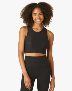 Beyond Yoga Featherweight Top Notch Cropped Tank Darkest Night