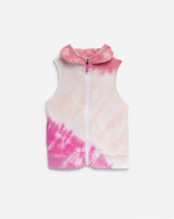 Splendid Rosy Tie Dye Sherpa Vest