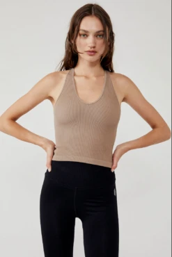 FREE PEOPLE Free Throw Long Crop Hickory