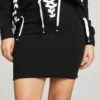 Lace Up Mini Skirt True Black