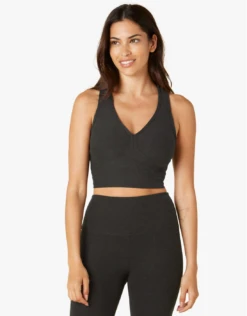 Beyond Yoga Spacedye Spirited Cropped Tank Darkest Night