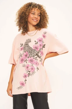 Tiger Fleur Oversized Tee VW Brushed Rose