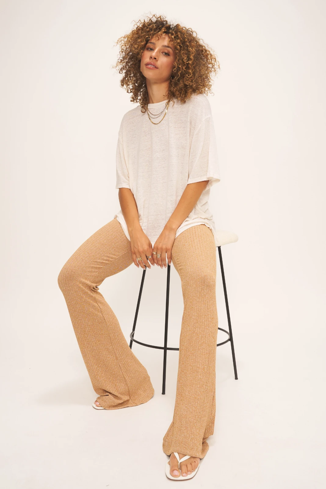 Edie Linen Blend Tee Oat 1 Edie Linen Blend Tee Oat