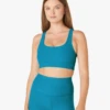 Beyond Yoga Spacedye In A Twist Bra Blue Glow Heather