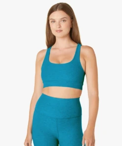 Beyond Yoga Spacedye In A Twist Bra Blue Glow Heather
