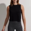Varley Page Seamless Crop Tank Black