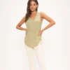 Wanderer Textured Scoop Neck Tank Martini Olive