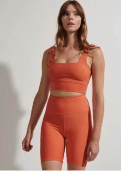 Varley Let's Move Rib Short 7 Orange Rust