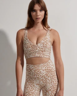 Varley Let's Move Kellam Bra Light Tan Animal