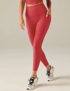 Beyond Yoga Spacedye Out Of Pocket HW Midi Legging Paradise Coral Heather