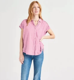 Splendid Olivia Short Sleeve Shirt Deep Orchid