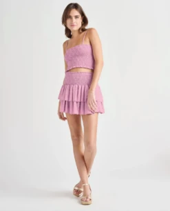 Splendid Olivia Mini Skirt Deep Orchid