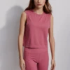 Varley Page Seamless Crop Tank Rose Wine