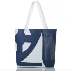 Dockside RVS Tote White Navy