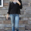 DESTROYED V SOLID BLACK SWEATER