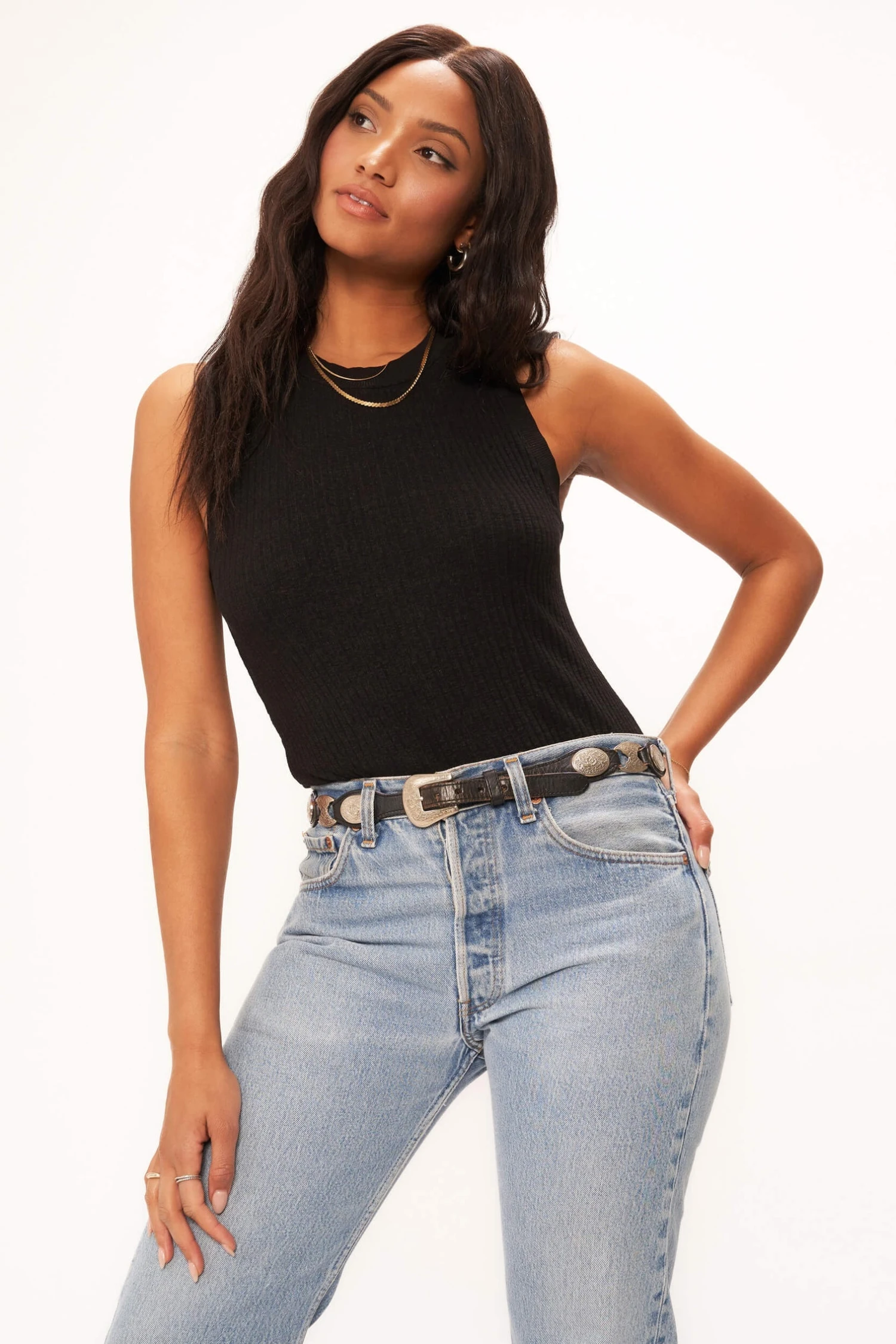 Player Racerback Rib Tank Black